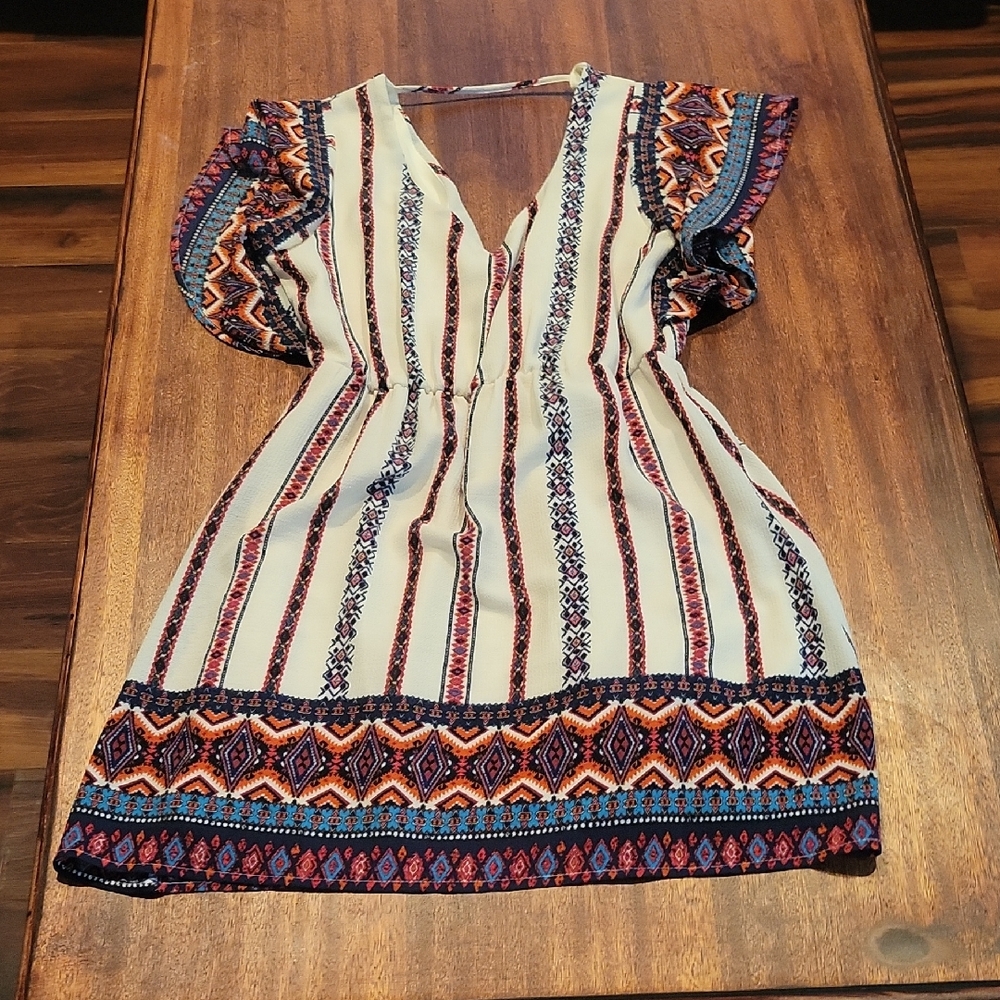 Asymmetrical Striped Dress - Multicolor